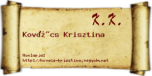 Kovács Krisztina névjegykártya