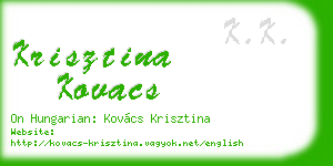 krisztina kovacs business card