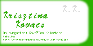 krisztina kovacs business card